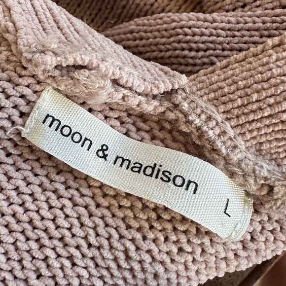 Moon & Madison Knit Bubble Polka Dot Sleeve Crop Cardigan L - Picture 13 of 14